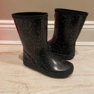 HUNTER black glitter Rain Boots